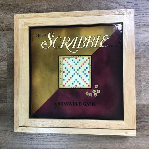Hasbro Other - Scrabble Game Wooden Family Storage Box Compact